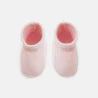 Newborn pink knitted booties