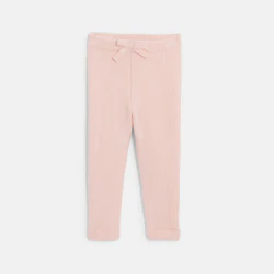 Baby girl's pink knitted leggings