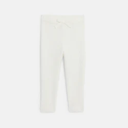 Baby girl's white knitted leggings