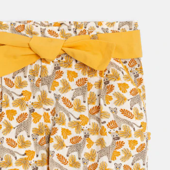 Baby girl's savanna print paperbag trousers