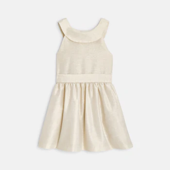 Girl's elegant golden beige sleeveless dress