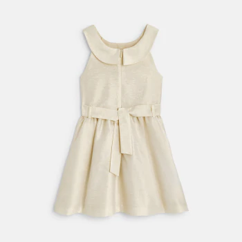 Girl's elegant golden beige sleeveless dress