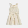 Girl's elegant golden beige sleeveless dress