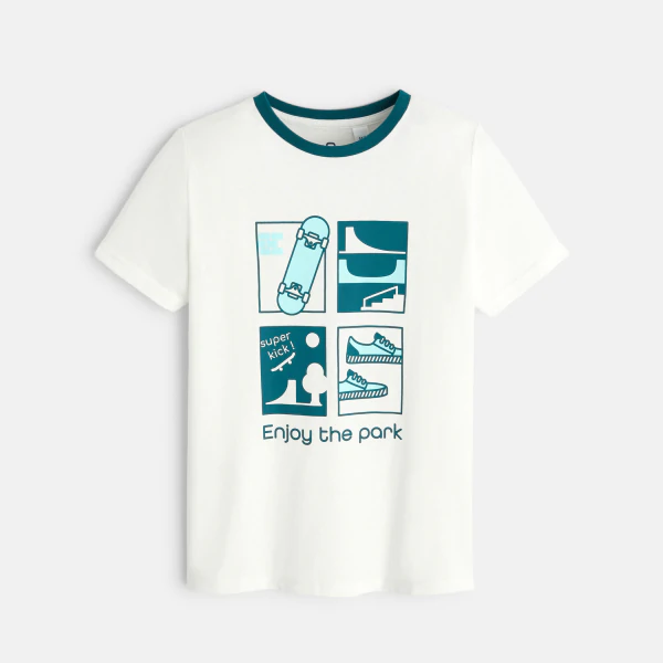 Boy's white short-sleeve T-shirt