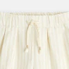 Baby girl's beige shiny striped shorts