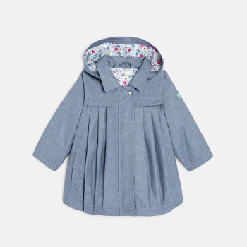 Körpə qızlar üçün chambray 3-in-1 parka