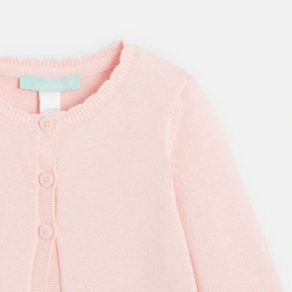 Baby girl's light pink knitted cardigan