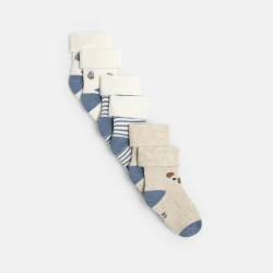 Baby boy's blue bouclé socks (set of 3)