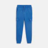 Boy's plain blue joggers with cargo pockets