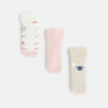 Baby girl's pink bouclé socks (set of 3)