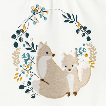 T-shirt renards blanc bébé fille