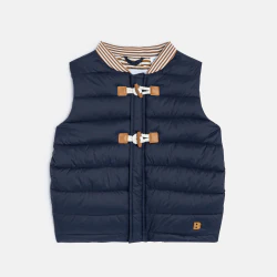 Baby boy's blue sleeveless quilted down jacket