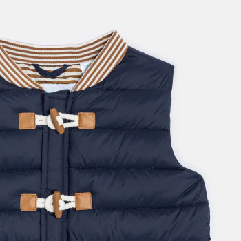 Baby boy's blue sleeveless quilted down jacket