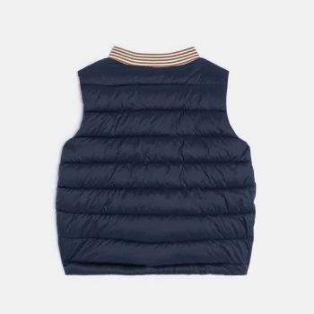 Baby boy's blue sleeveless quilted down jacket