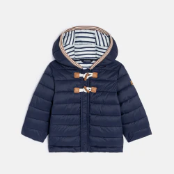 Baby boy's blue zip-up hooded down jacket