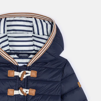 Baby boy's blue zip-up hooded down jacket