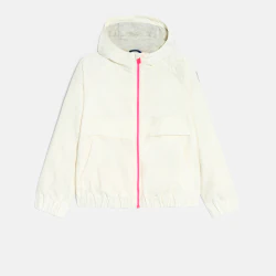 Girl's ecru hooded windbreaker