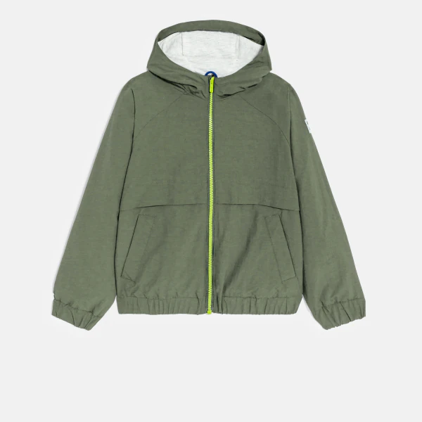 Boys' khaki hooded windbreaker