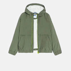 Boys' khaki hooded windbreaker