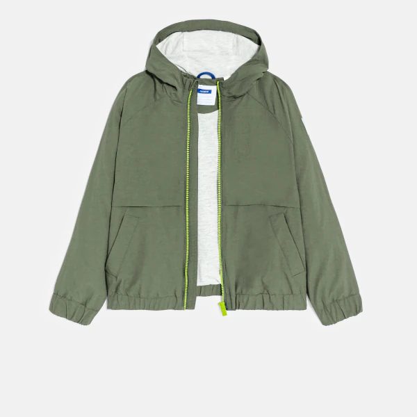 Boys' khaki hooded windbreaker