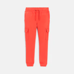 Boy's plain orange joggers with cargo pockets