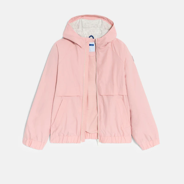 Girl's pink hooded windbreaker