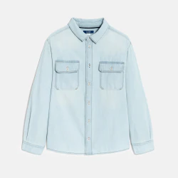 Boy's blue faded denim shirt