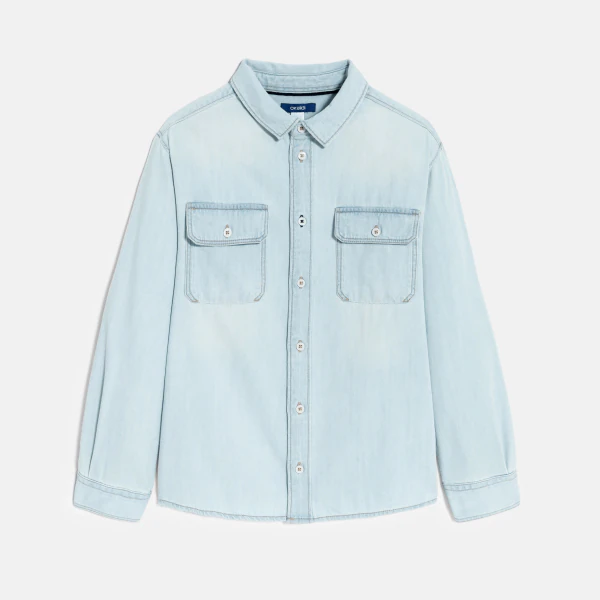 Boy's blue faded denim shirt