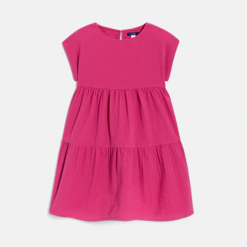 Girl's plain pink babydoll dress