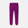 Girl's plain purple cargo joggers