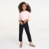 Girls' plain black trousers with darts