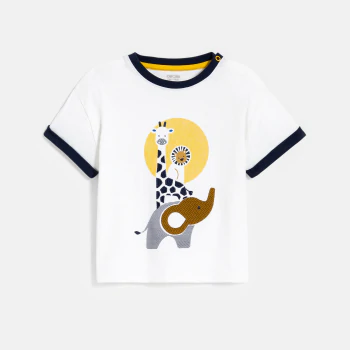 Baby boy's white animal T-shirt