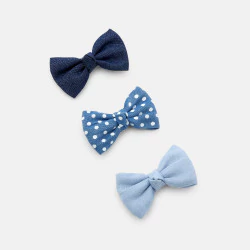 Girl's blue printed bow...