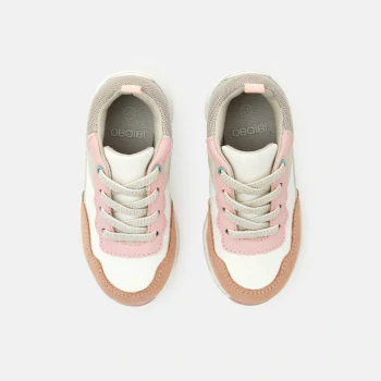 Girl's pink and beige running shoes