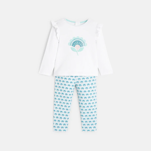 Baby girl's blue floral pyjamas