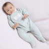 Unisex green panda velvet sleepsuit