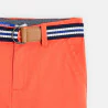 Boy's orange canvas Bermuda shorts + belt