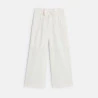 Girl's white high rise wide-leg trousers