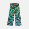 Girl's green printed wide-legged trousers