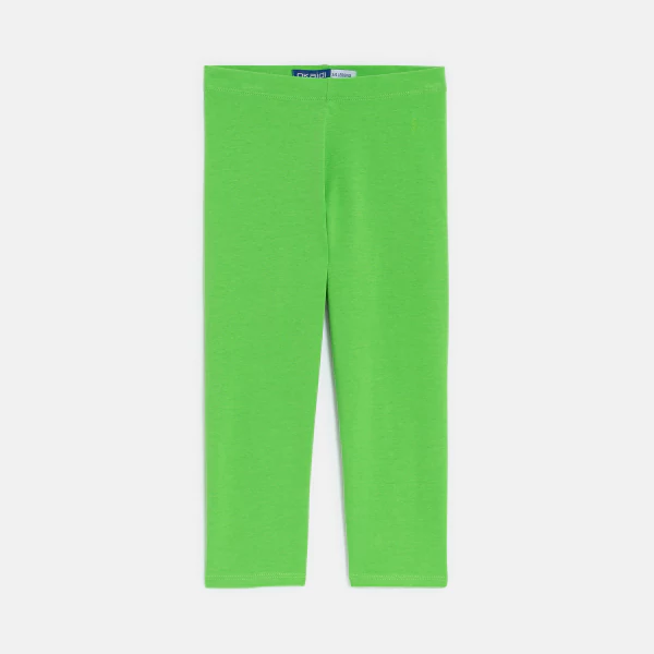 Girl's short green jersey leggings