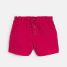 Girl's plain pink high-rise shorts