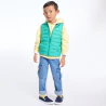 Boy's green lightweight sleeveless down jacket