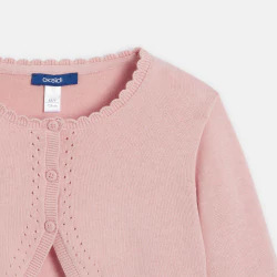 Girl's pink fine-knit bolero