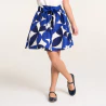 Girl's blue print flared short skirt