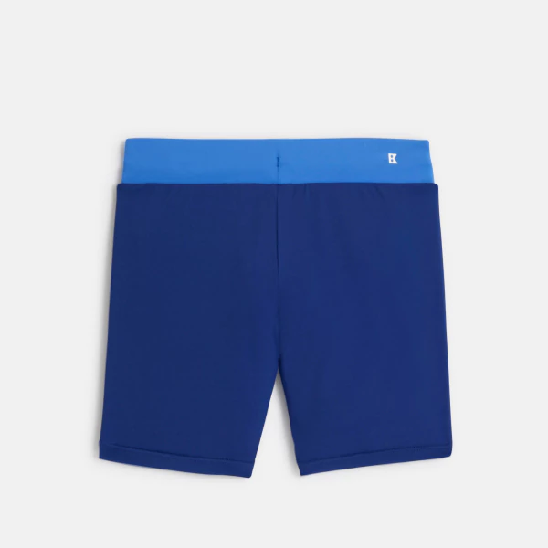 Boy's blue boxer-style swimming trunks