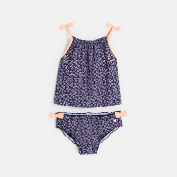 Baby girl's blue floral bikini