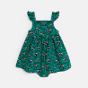 Baby girls' green graphic strappy dress and bloomers