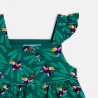 Baby girls' green graphic strappy dress and bloomers