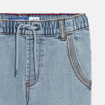 Boy's blue faded slim-fit jeans