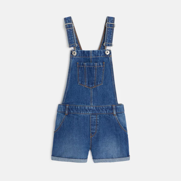 Girls blue demin short overalls